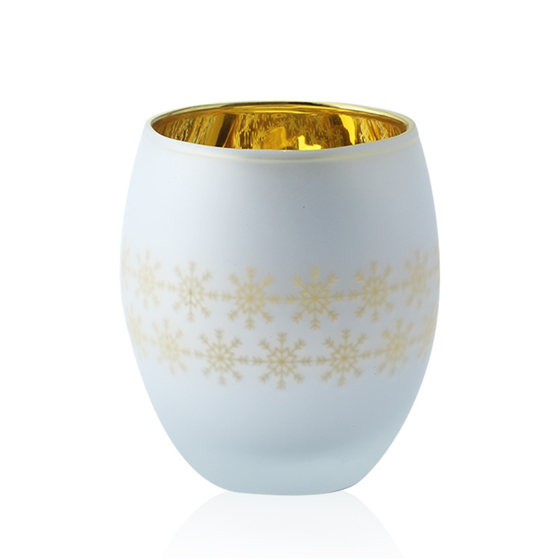 Mescente luxurious concrete sublimation glass cristal candle jars, glass candle holders