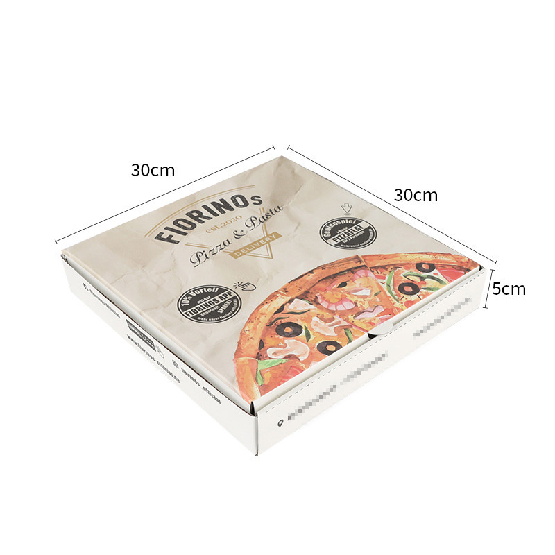 Food grade aluminum coating pizza corrugated flip packaging box Insulated pizza box