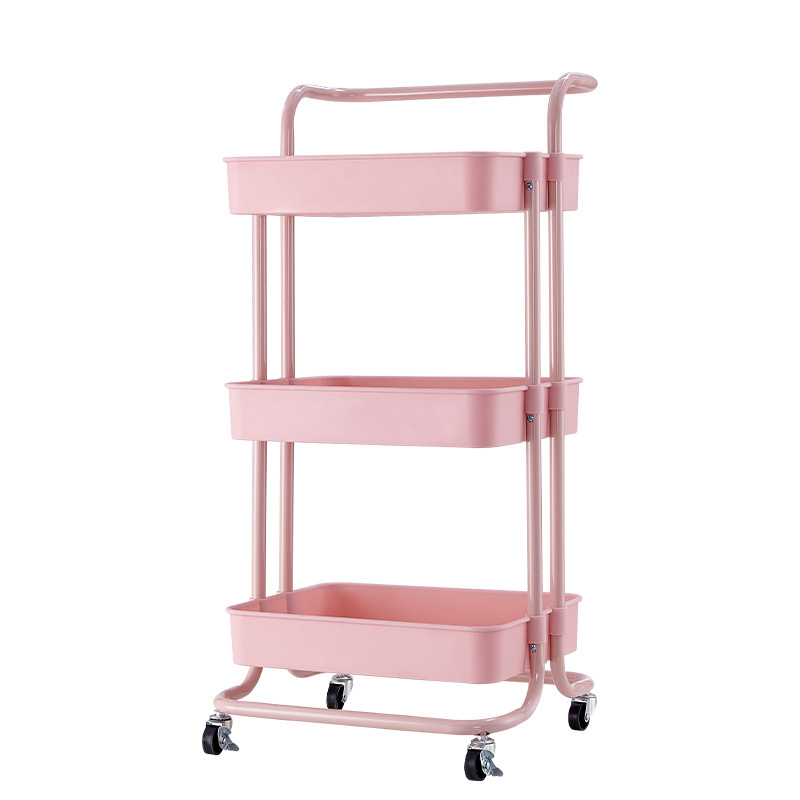 3 Tier Rolling Utility Storage Cart Craft Cart Kitchen Coffee Bar Organizer Kitchen Shelf With Handles And Roller Wheels