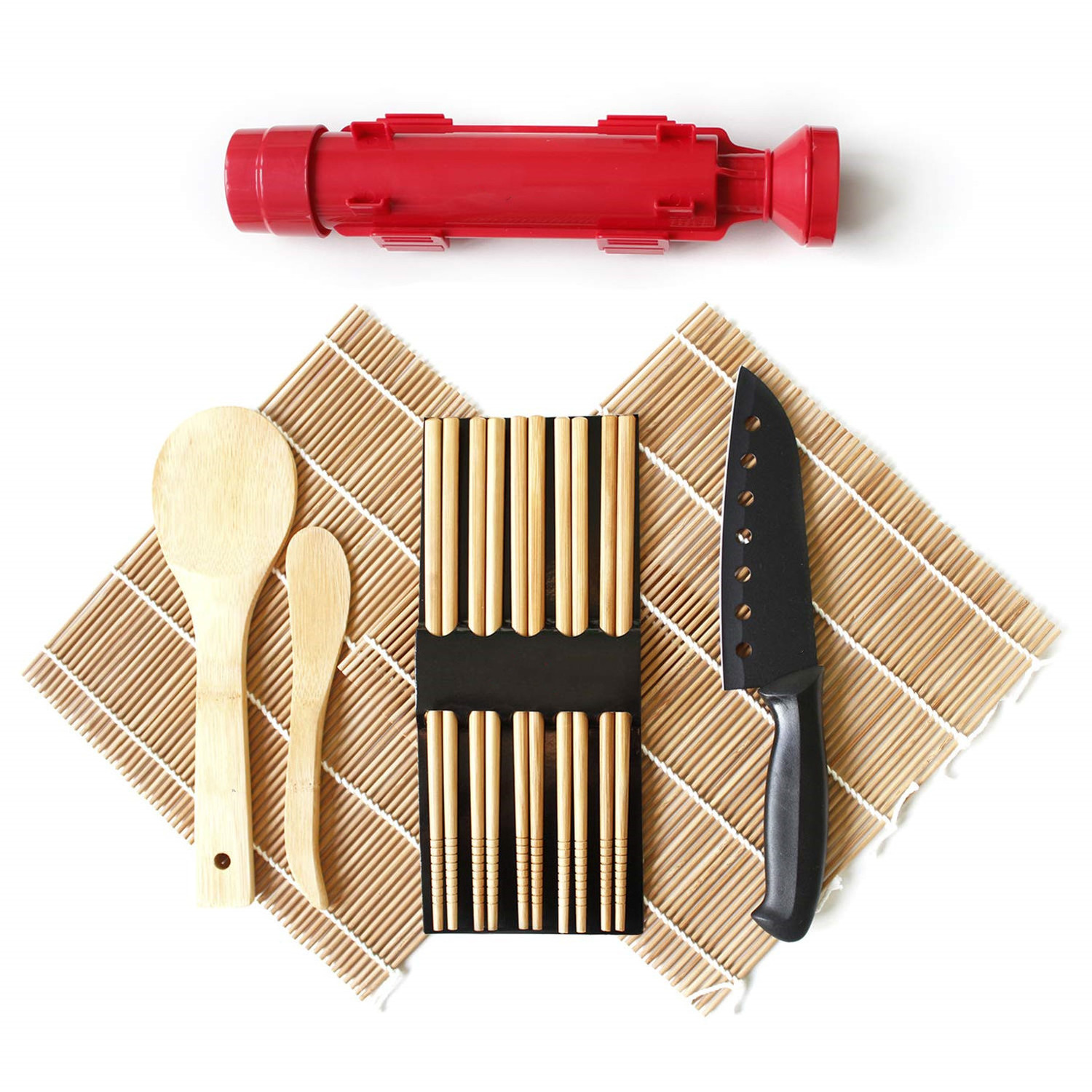 Factory Plastic Manual Sushi Making Tools Bamboo Sushi Mat Bazooka Roller Sushi Set Kit for Beginner