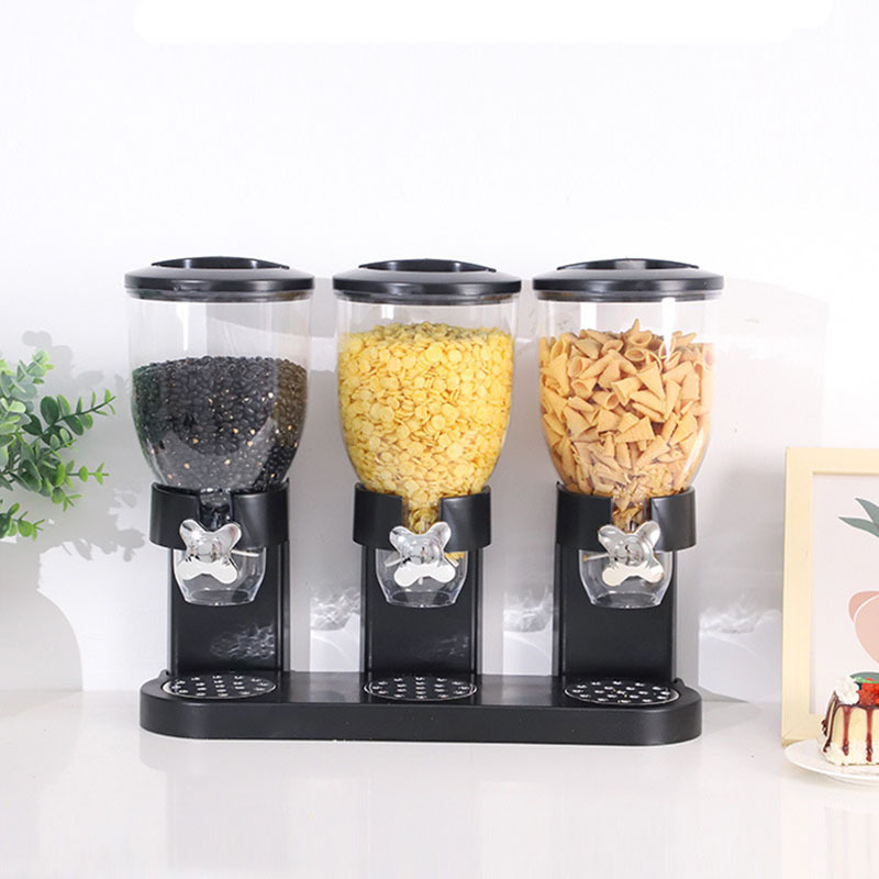 Factory Hot Sale 3 Cups Oatmeal Dispenser Dry Food Damp-proof Storage Box Breakfast Cereal Dry Food Dispenser