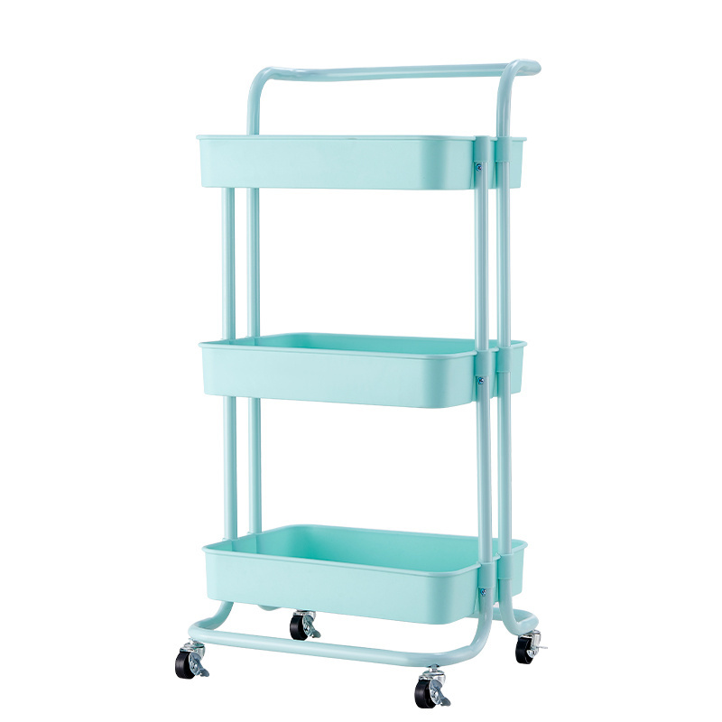 3 Tier Rolling Utility Storage Cart Craft Cart Kitchen Coffee Bar Organizer Kitchen Shelf With Handles And Roller Wheels