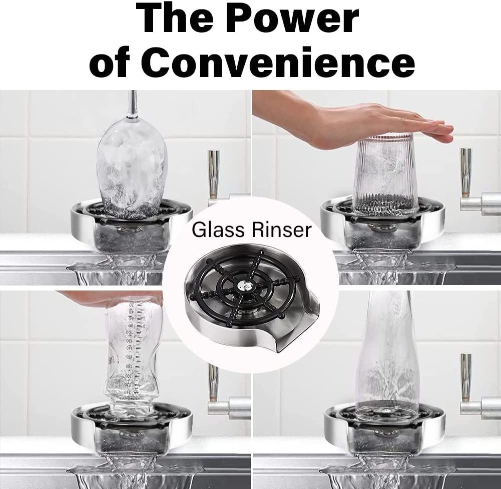 Rinser Sink Glass Rinsed Machine Water Pressure Flusher Clean Jet Jug Faucet Kitchen Stainless Steel Washer Cup Cleaner for Sink