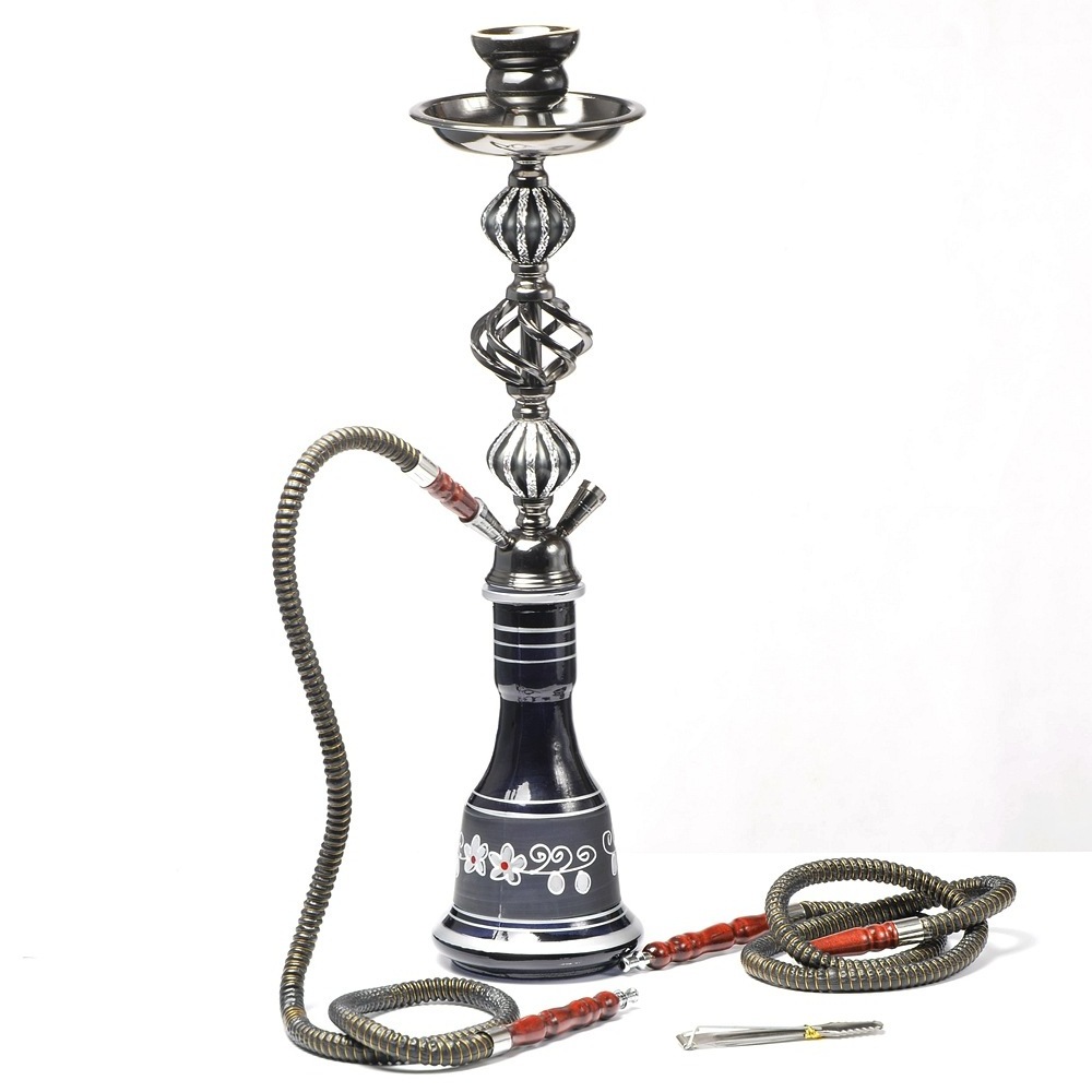 Sisha Turkish 2 Hoses Wholesale German Stainless Steel Car Glass Shisha Khalil Mamoon Richman Russian Gravity Shisha Hookah