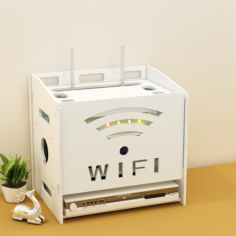 Multi-layer desktop storage box Wifi Router Storage Boxes Cable Power Plug Wire Wall Mounted Floating Shelf Storage Rack