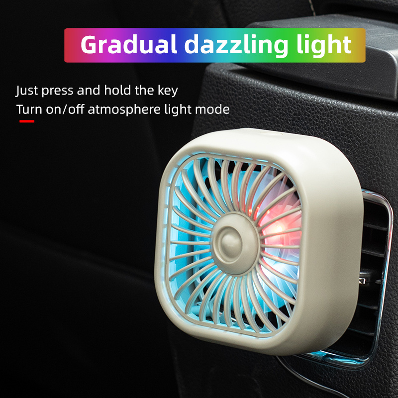 Car Fan USB Fan for Car Vent Powerful 3 Speed Car Cooling Clip 360 Degree Rotatable Portable Fan with Quiet Brushless Motor