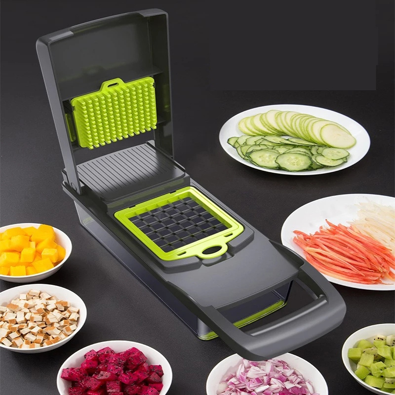 MJ 12 In 1 Hand Operated Vegetable Mandoline Slicer Veggie Chopper, Food Chopper Onion Cutter Vegetable Slicer