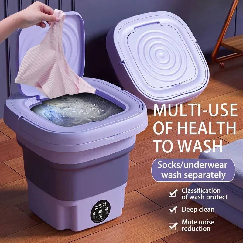 Portable 8L Mini Washing Machine Foldable wasmachine Laundry Machine Waschmaschine For Baby Clothes Underwear Bra mini lavadora