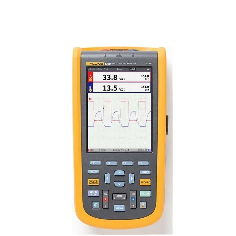 Fluke 125B/S Industrial ScopeMeter Hand-Held Oscilloscope with AC clamp and Fluke View software, 40 MHz