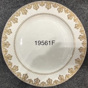 good quality new bone china embossed gold italian antique gold rim porcelain dinner plate set