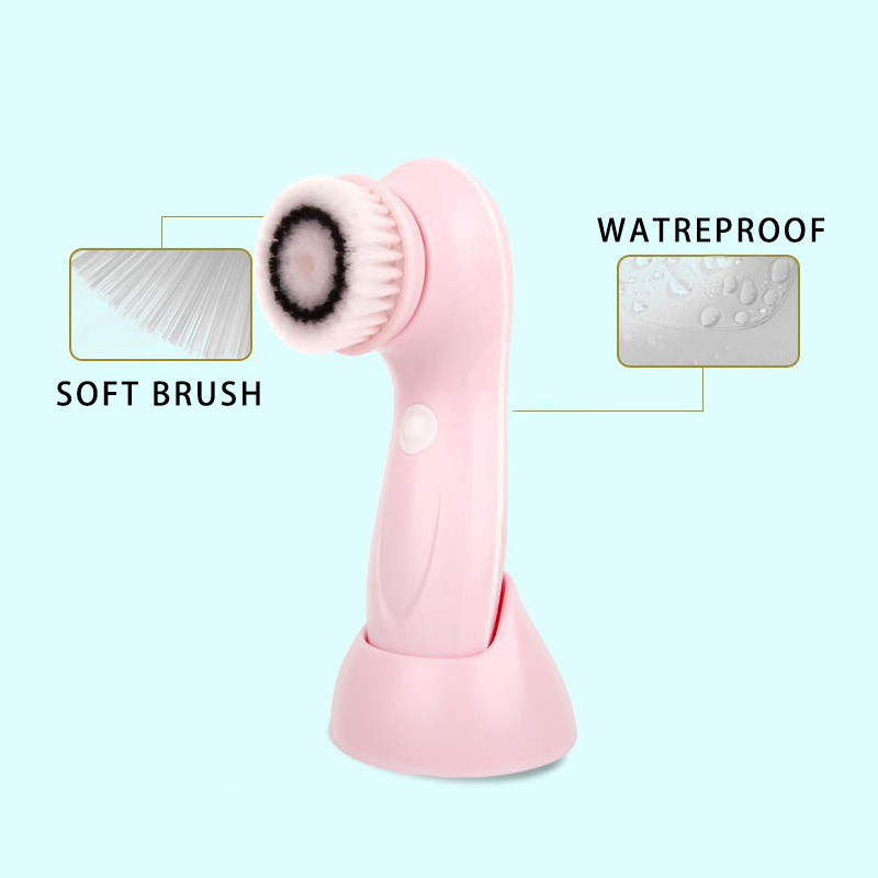 Portable deep clean 3 in 1 spin facial face cleaner brush electric waterproof face cleansing brush