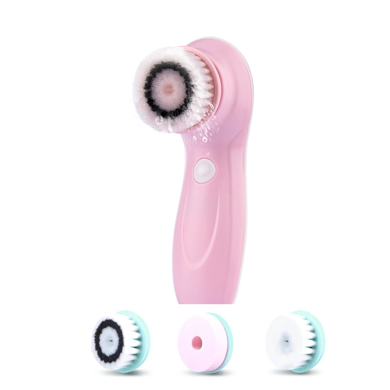 Portable deep clean 3 in 1 spin facial face cleaner brush electric waterproof face cleansing brush