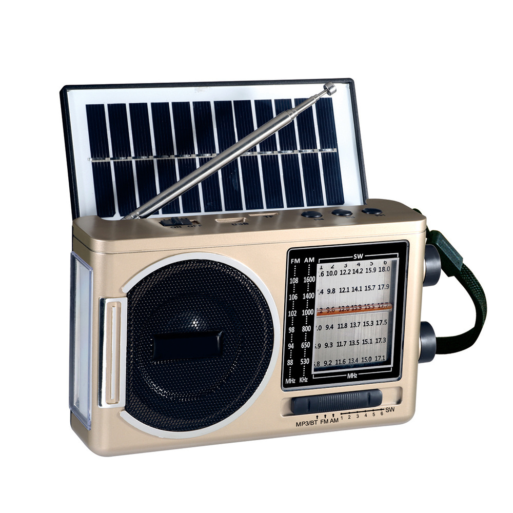 MLK-7473 New Trend Battery operated solar rechargeable radio 8 Band portable radio