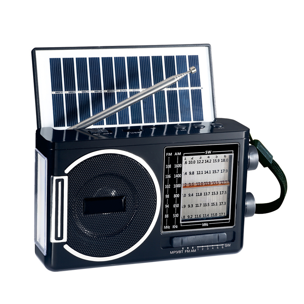 MLK-7473 New Trend Battery operated solar rechargeable radio 8 Band portable radio