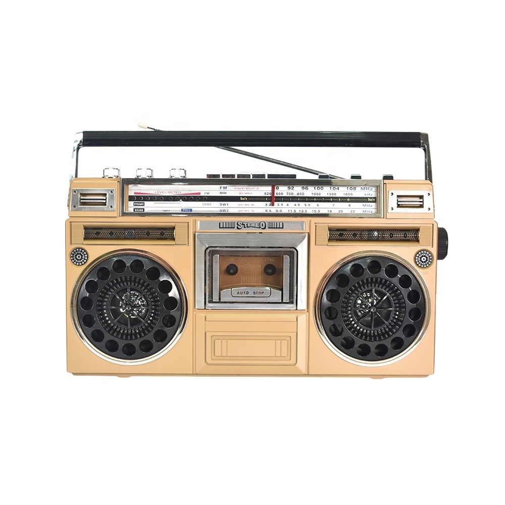 MLK-991BT Retro style home radio portable Am Fm Sw radio cassette recorder with built in stereo speakers