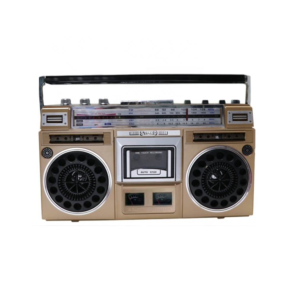 MLK-991BT Retro style home radio portable Am Fm Sw radio cassette recorder with built in stereo speakers