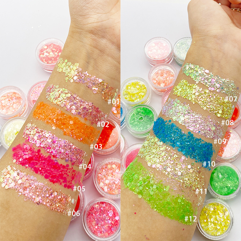 Body Glitter Gel Nail Hair Body Face Flash Glitter Festival Painting Decoration Makeup Eyeshadow Glitter Gel