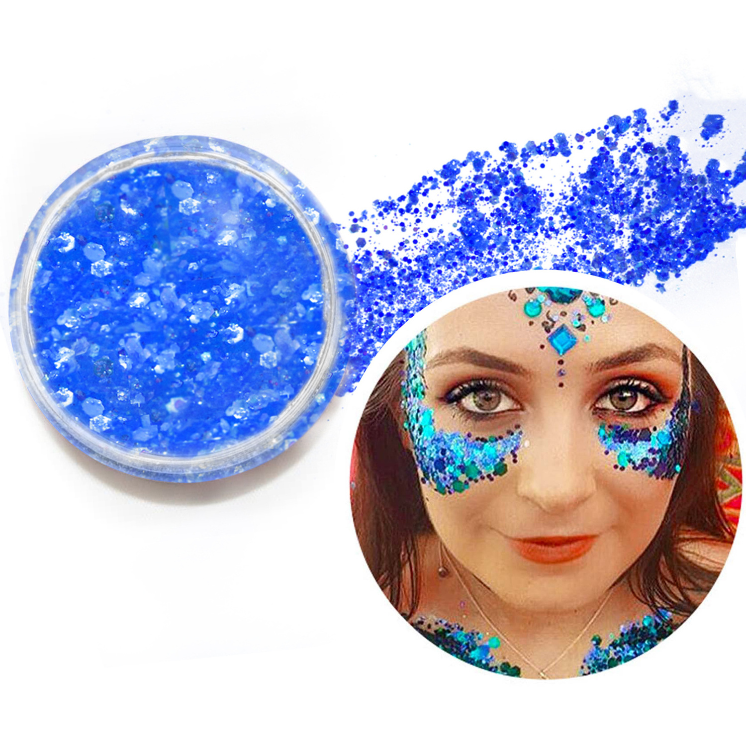 Body Glitter Gel Nail Hair Body Face Flash Glitter Festival Painting Decoration Makeup Eyeshadow Glitter Gel