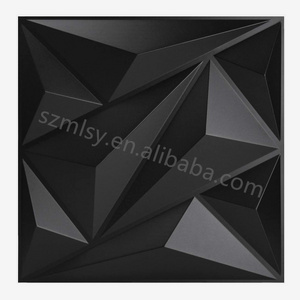 Black 3d wall panels concave convex wall texture interior decoration with lightweight cement