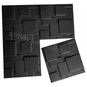 Black concave convex geometric production of wall cement texture hanging board 3D wall panels