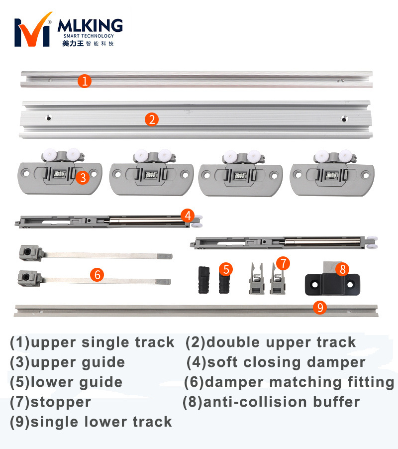 Cabinet Sliding Door Fittings  Mechanism with Damper