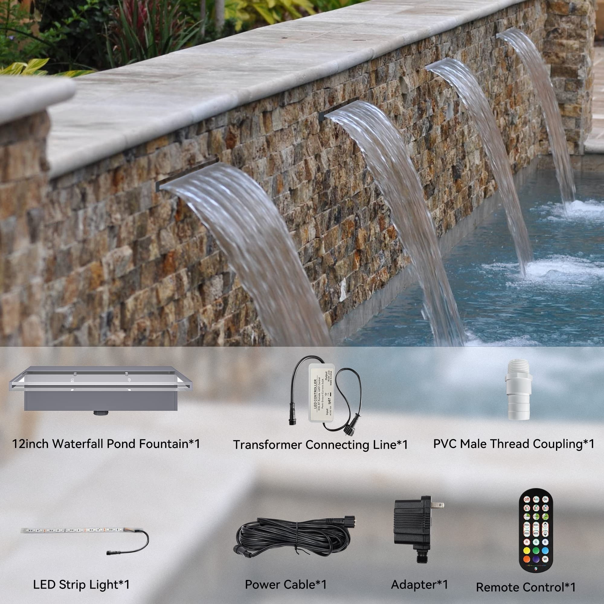 12W Smart remote APP control led Swimming Pool Light IP67 Outdoor Waterproof Garden RGB fountain lamp Hot spring Fish pond Light