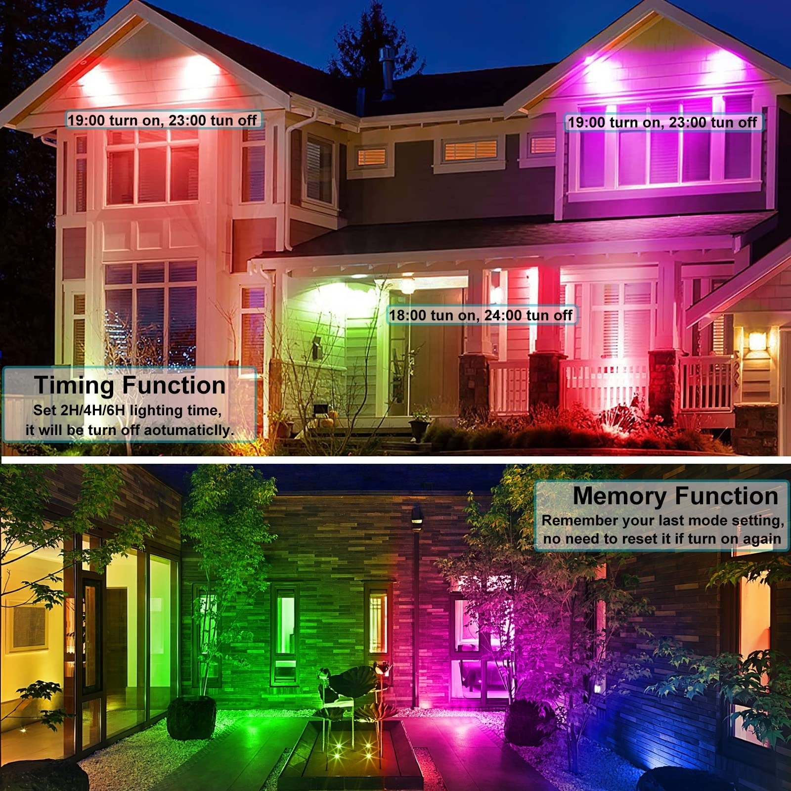 30W remote control solar RGB flood light smart solar landscape light indoor and outdoor building lighting color solar wall lamp