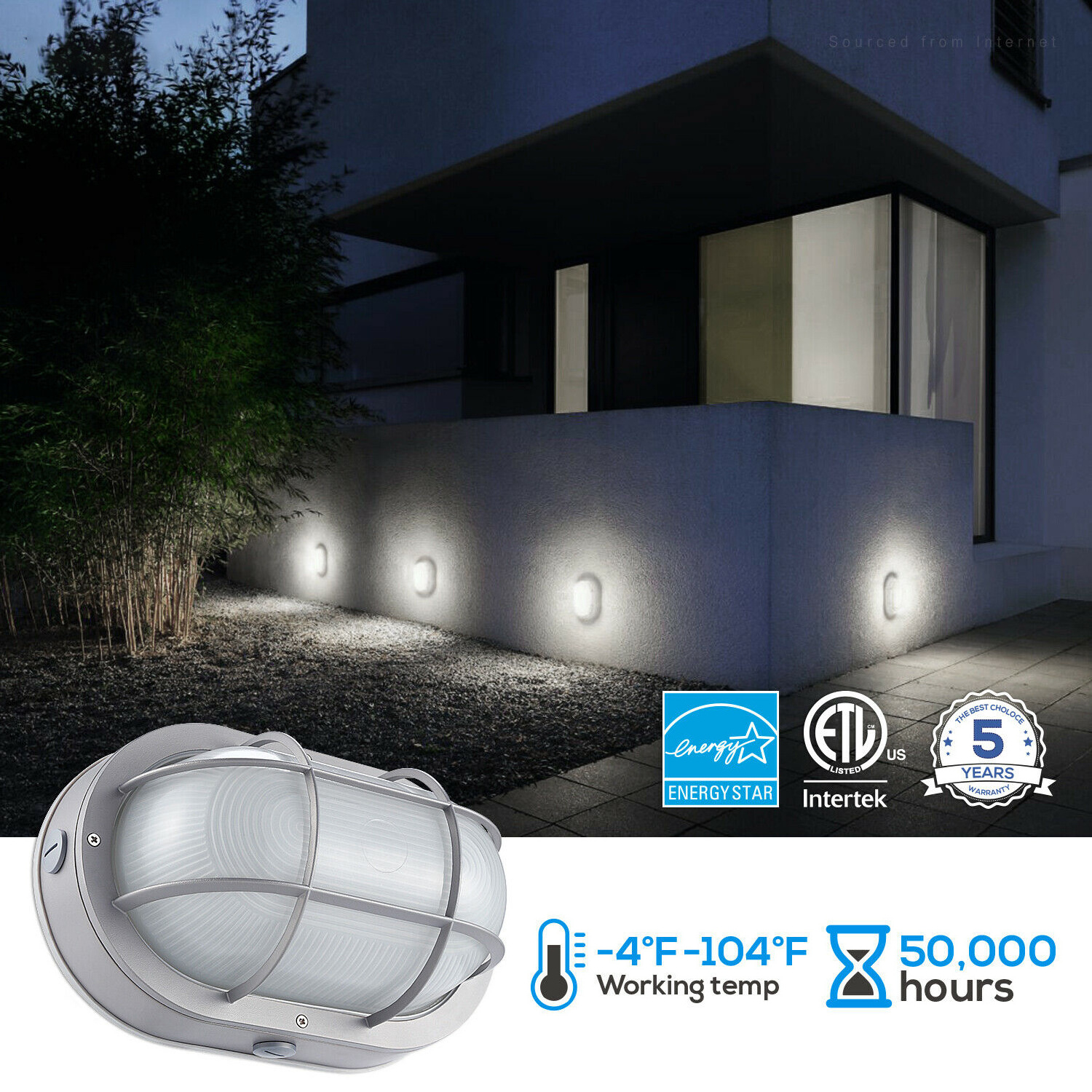 Outdoor Round LED Bulkhead Light IP68 Moisture-proof waterproof Surface Mounted Ceiling Light 20W Oval Bulkhead LED Wall Lamp