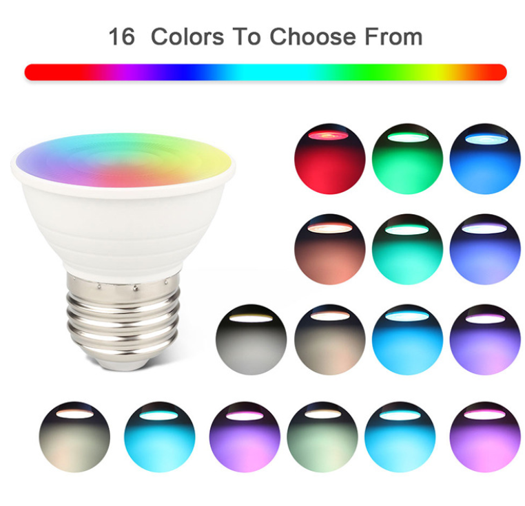 Aluminum lamp cup energy saving 5w E14/E27/GU10/GU5.3 led bulb high bright RGBCW multi color spot light with remote controller