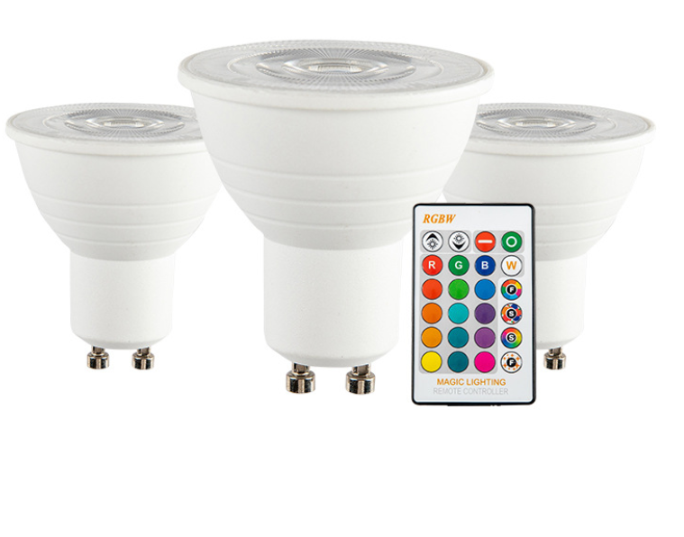 Aluminum lamp cup energy saving 5w E14/E27/GU10/GU5.3 led bulb high bright RGBCW multi color spot light with remote controller