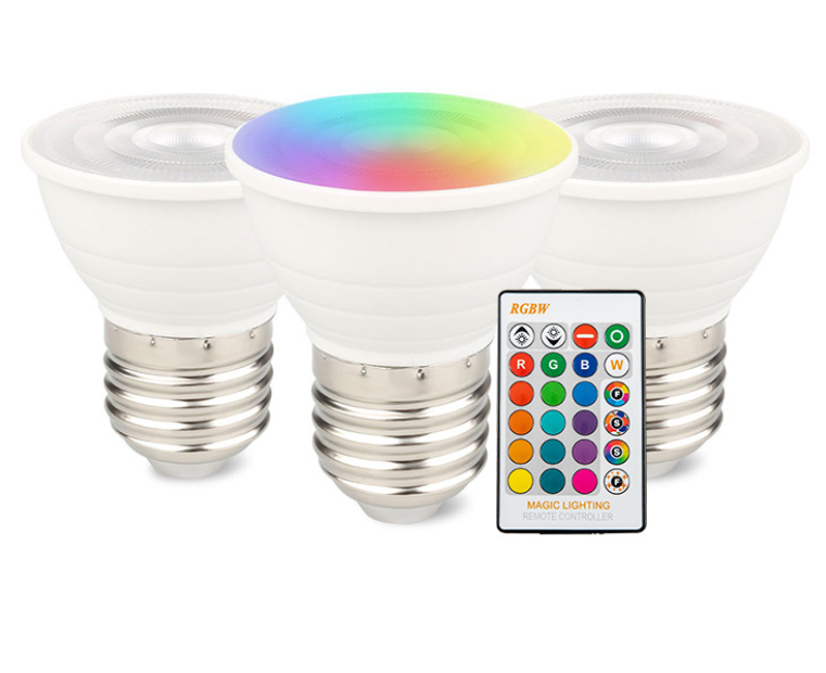 Aluminum lamp cup energy saving 5w E14/E27/GU10/GU5.3 led bulb high bright RGBCW multi color spot light with remote controller