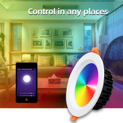 Smart led downlight 6 inch dimmable round recessed 10W-20W RGB+CCT 2700K-6000K Wifi Tuya led ceiling downlight