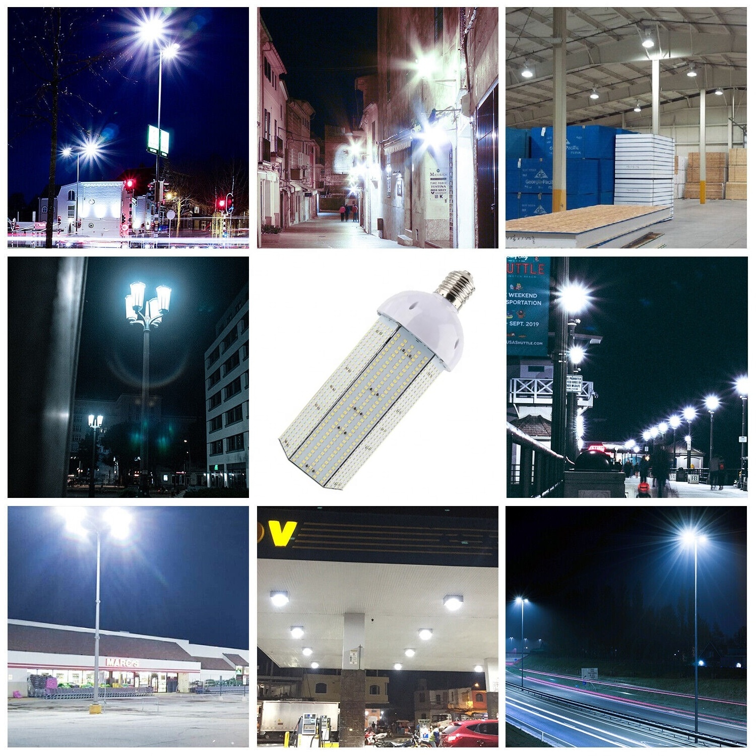 80w 100w 120w LED Corn Bulb E39 Base 6500k Daylight energy saving light bulb for Large Area Garage Factory Warehouse Linghting