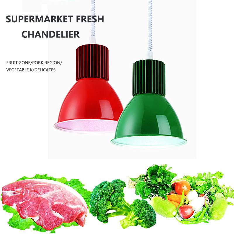 LED supermarket red pork lamp 30W vegetable and fruit shop fill light indoor seafood fresh chandelier light