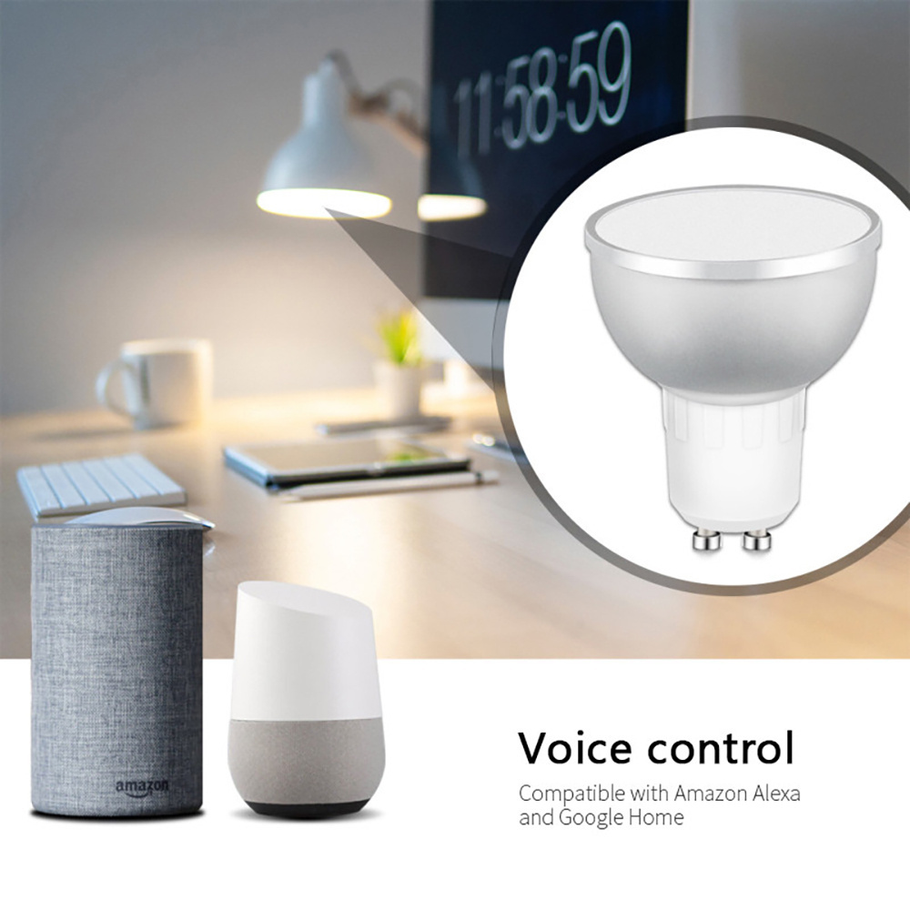 5W Tuya GU10 Zigbee 3.0 Smart Bulb RGBCW LED Spotlight Smart LED Light Bulb Compatible with  Alexa Google Assistant