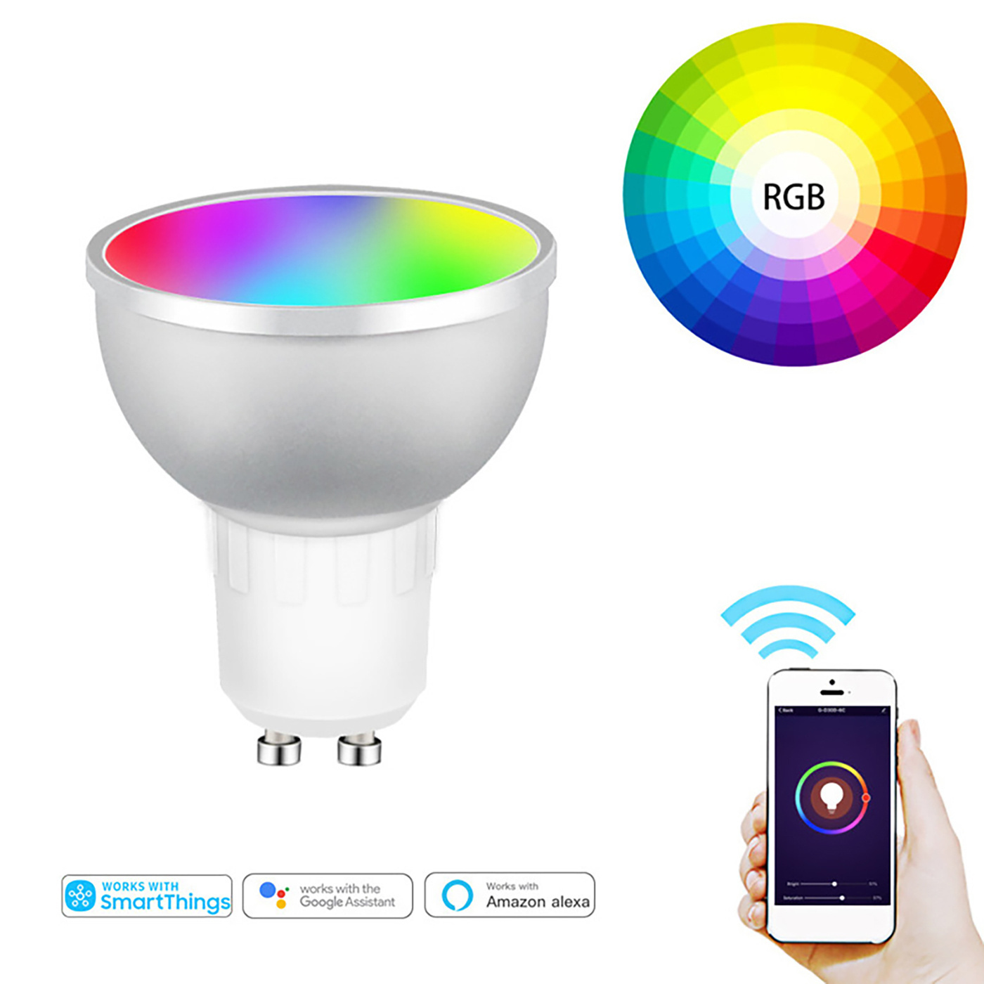 5W Tuya GU10 Zigbee 3.0 Smart Bulb RGBCW LED Spotlight Smart LED Light Bulb Compatible with  Alexa Google Assistant