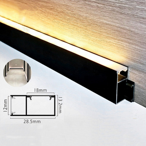 12V LED Black Aluminum Profile 0.5m U-type With Milky Cover Channel Diffuser Wall Decor Corner Cabinet Bar Line Tube Strip Light