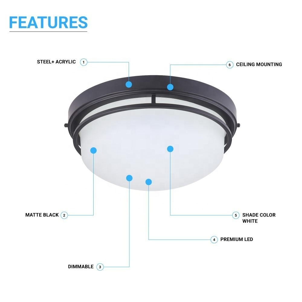 20W round black surface mounted led ceiling light Fixture AC120V dimmable indoor home lighting led ceiling down light lamp