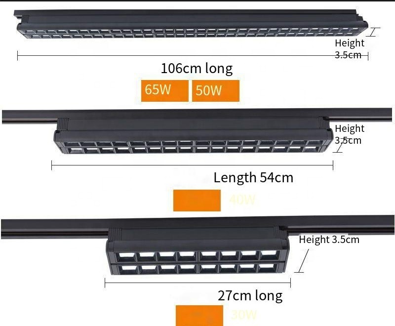 Commercial LED Long Strip Track Lights For Supermarket Clothing Store Ceiling Lighting 220V Adjustable 30W Shelf Rail Spotlight