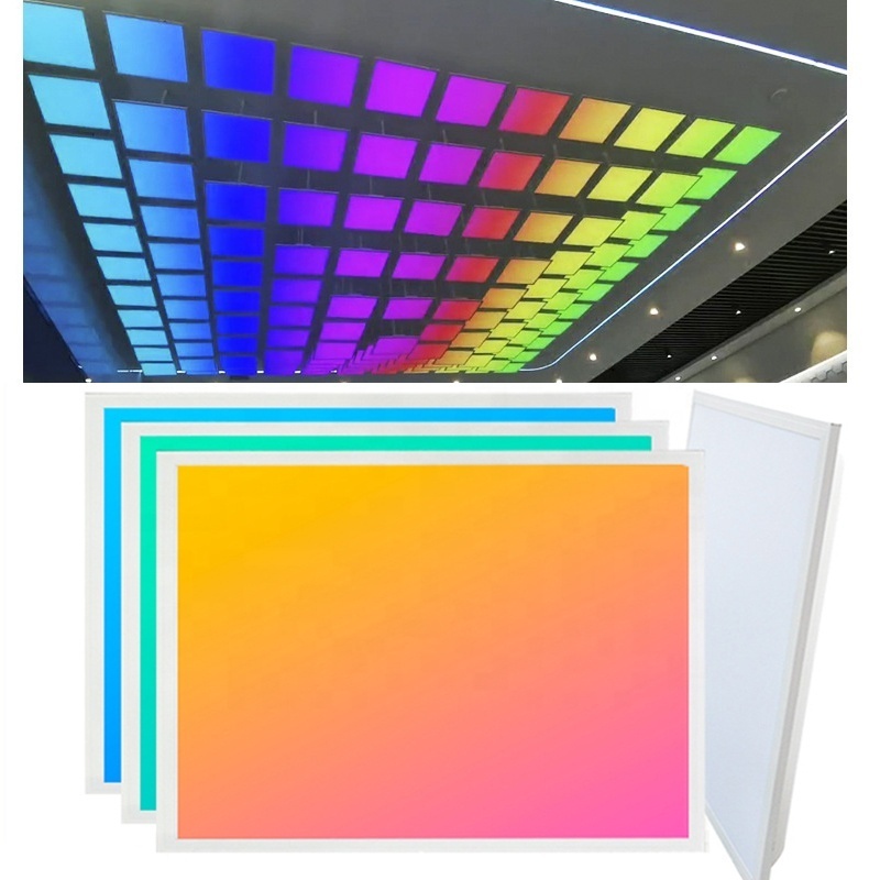 60cm 40W Patternable programmable RGB full color Dimmable led panel light import video LED dynamic panel light ceiling light