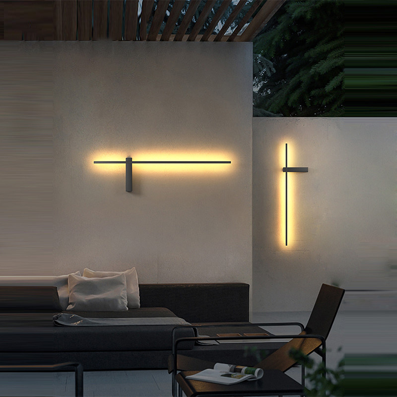 Long Strip LED Rectangle Wall Light with Base15W Aluminum IP54 Waterproof Dust-Proof Wall Sconce Fixture Outdoor Porch Wall Lamp