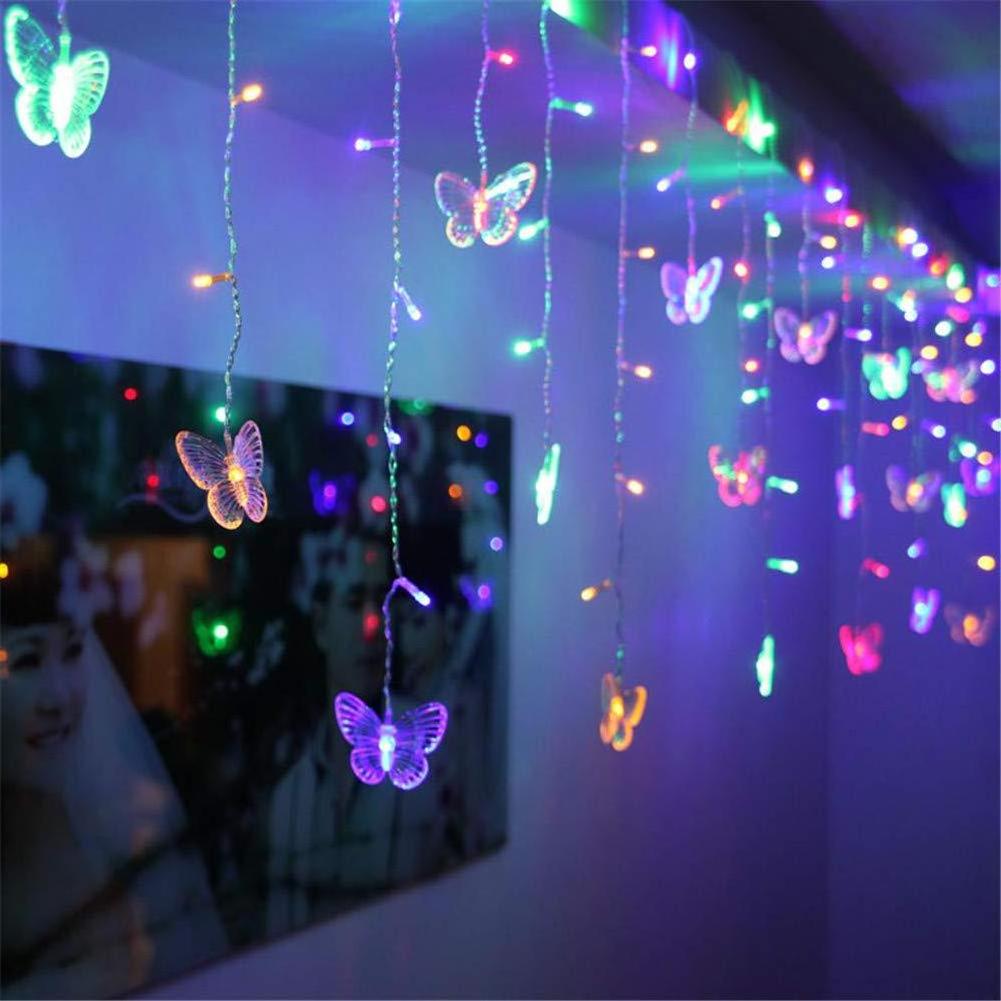 Butterfly Decorative Light RGB with Remote Control 8 modes Butterfly Fairy Light Bedroom Curtain Ceiling Wall decoration USB