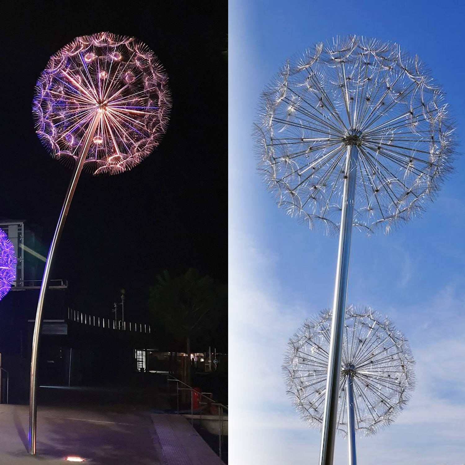 Fiber Optic Light Outdoor Waterproof RGB Colorful LED Dandelion Lights For Park Square Garden Lawn Decorative Landscape Lighting