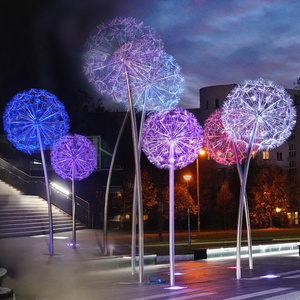 Fiber Optic Light Outdoor Waterproof RGB Colorful LED Dandelion Lights For Park Square Garden Lawn Decorative Landscape Lighting