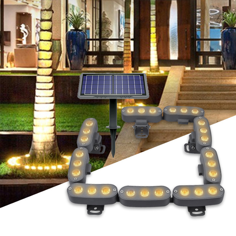 Foldable Solar Tree Palm light DC24V Outdoor Waterproof LED Landscape Garden Decoration Linkable Coconut Tree Lighting