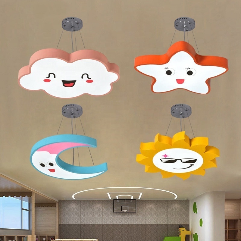 27W Creative modeling Moon lights Children's room ceiling lights Children's education institutions lamp kindergarten chandeliers