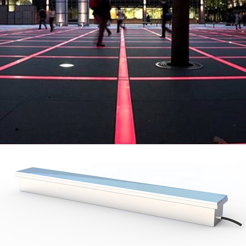 12w RGB Recessed led strip buried light park square area outdoor IP65 Waterproof multicolor linear floor tile light