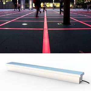 12w RGB Recessed led strip buried light park square area outdoor IP65 Waterproof multicolor linear floor tile light