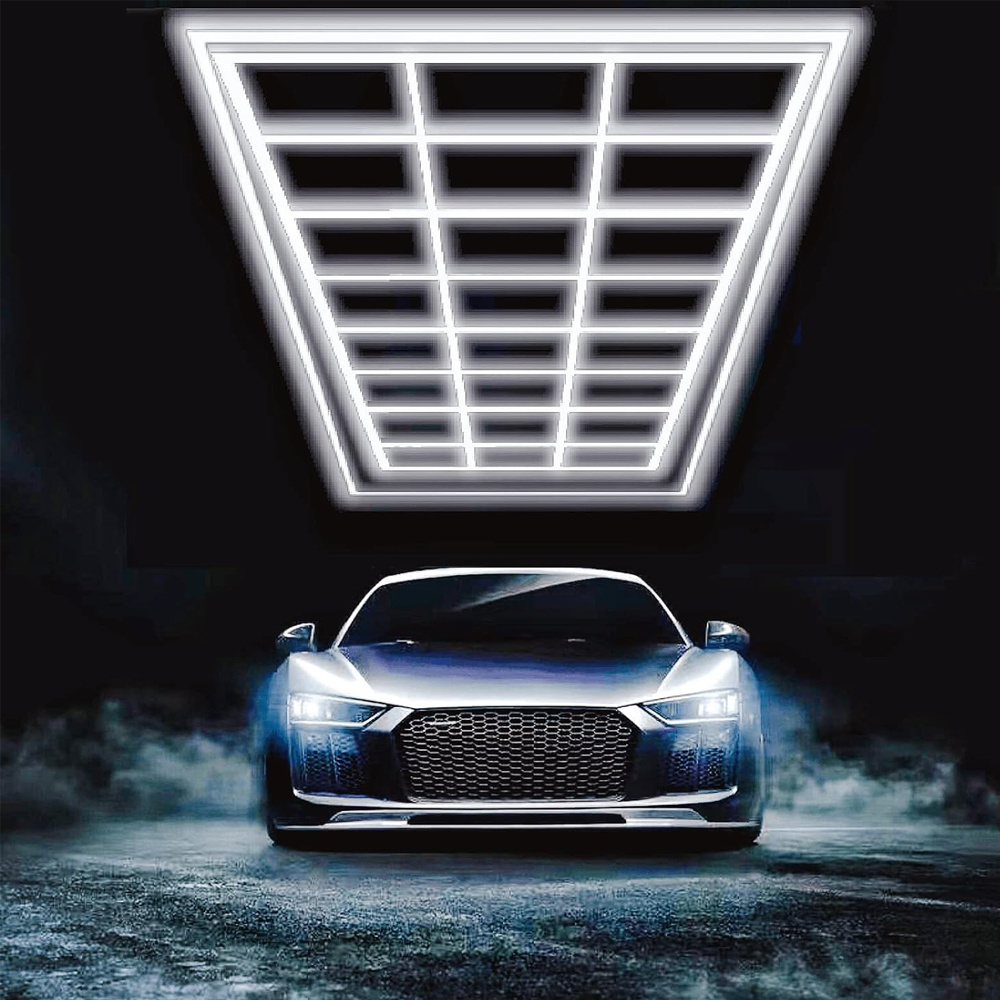 Hexagonal LED Garage Light 6500K Ultra bright Car Details Ceiling LED Shop light Garage Workshop Basement Gym Warehouse