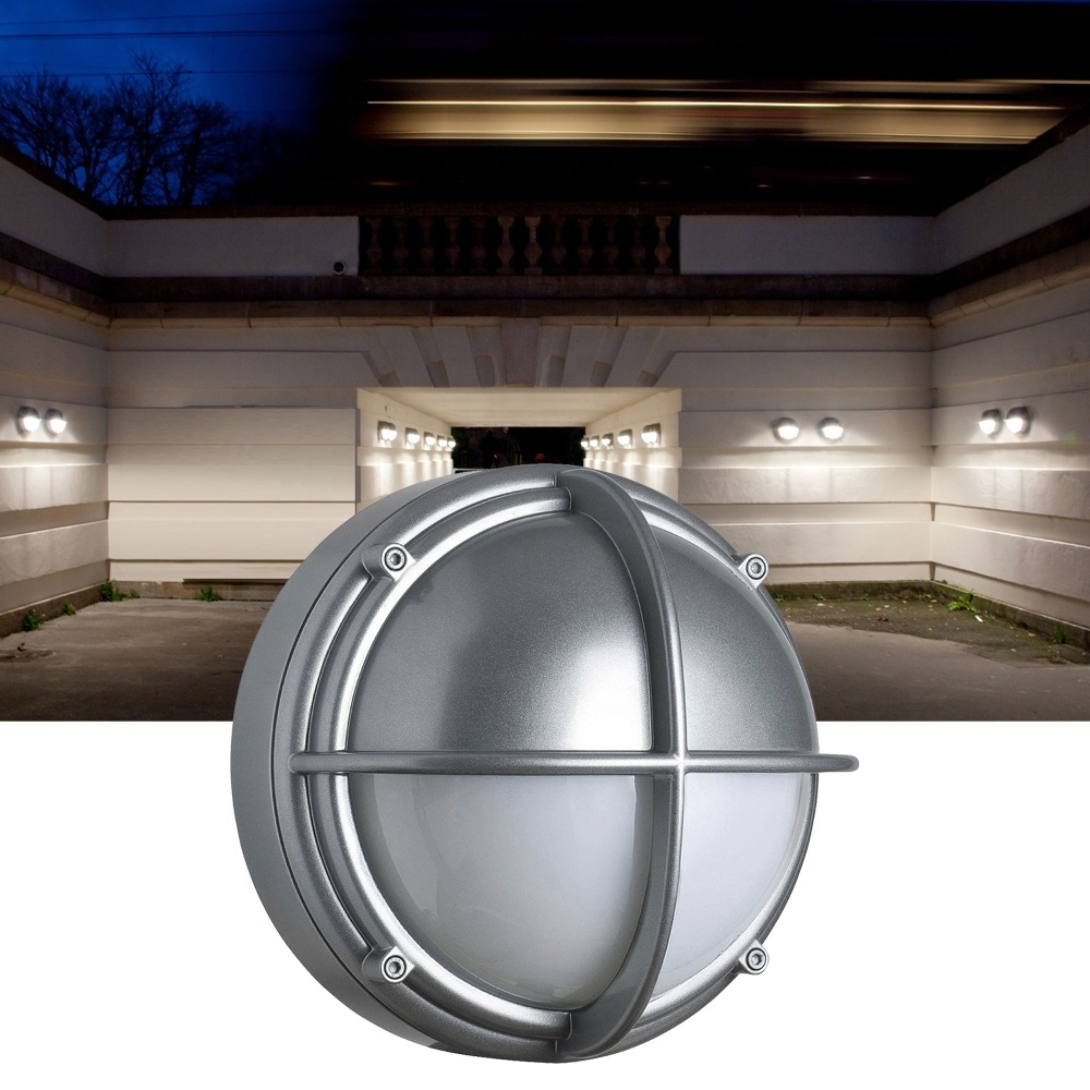 Outdoor Round LED Nautical Bulkhead Light Flush Mount for Wall or Ceiling 15W Aluminum Wall Sconce For tunnel Garage Doorway